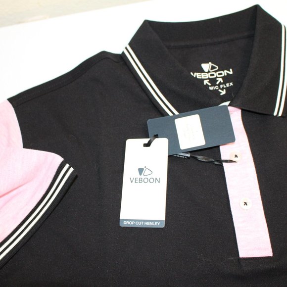 pink and blue sleeve polo shirt - Picture 6 of 7